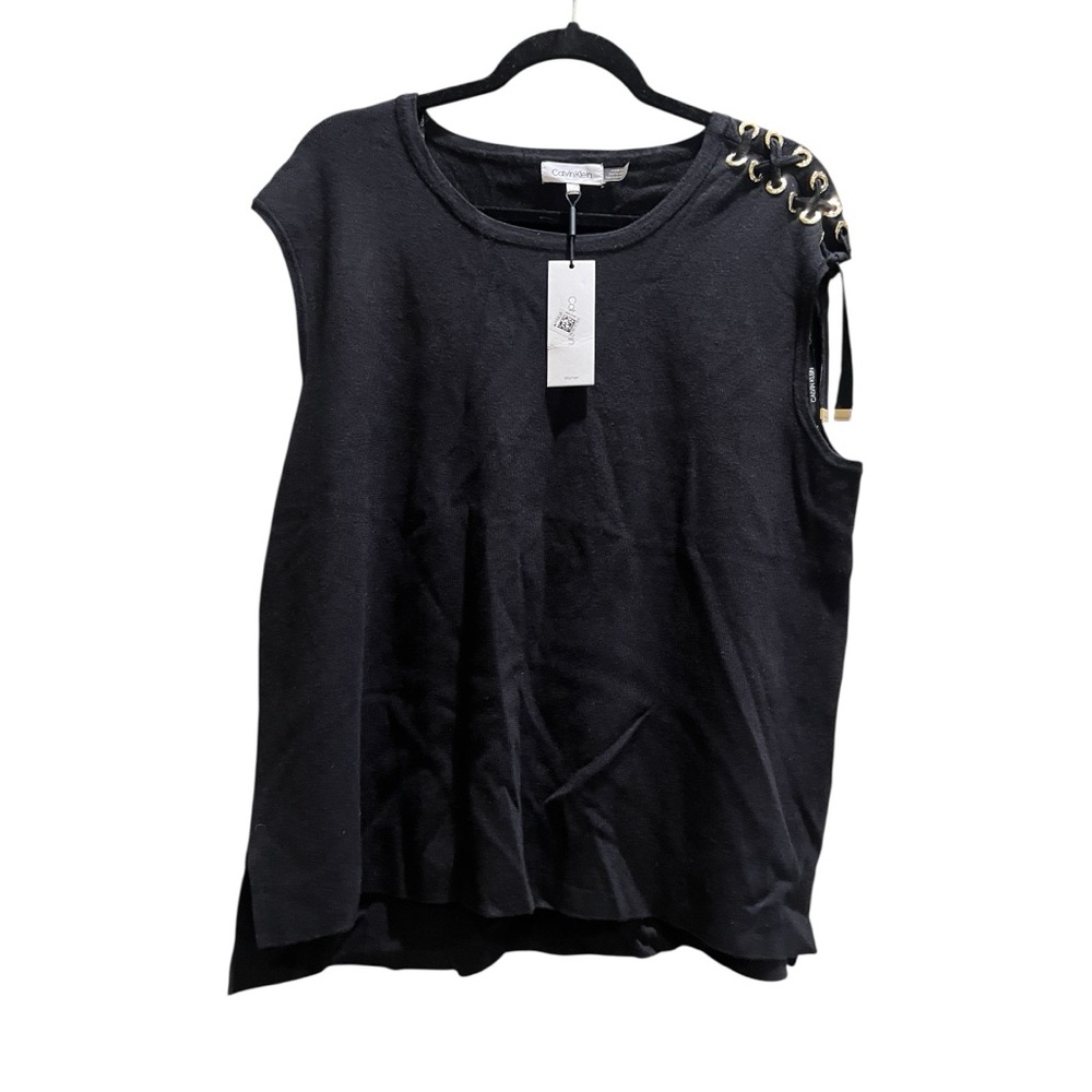NWT Calvin Klein Black Top with Gold Details